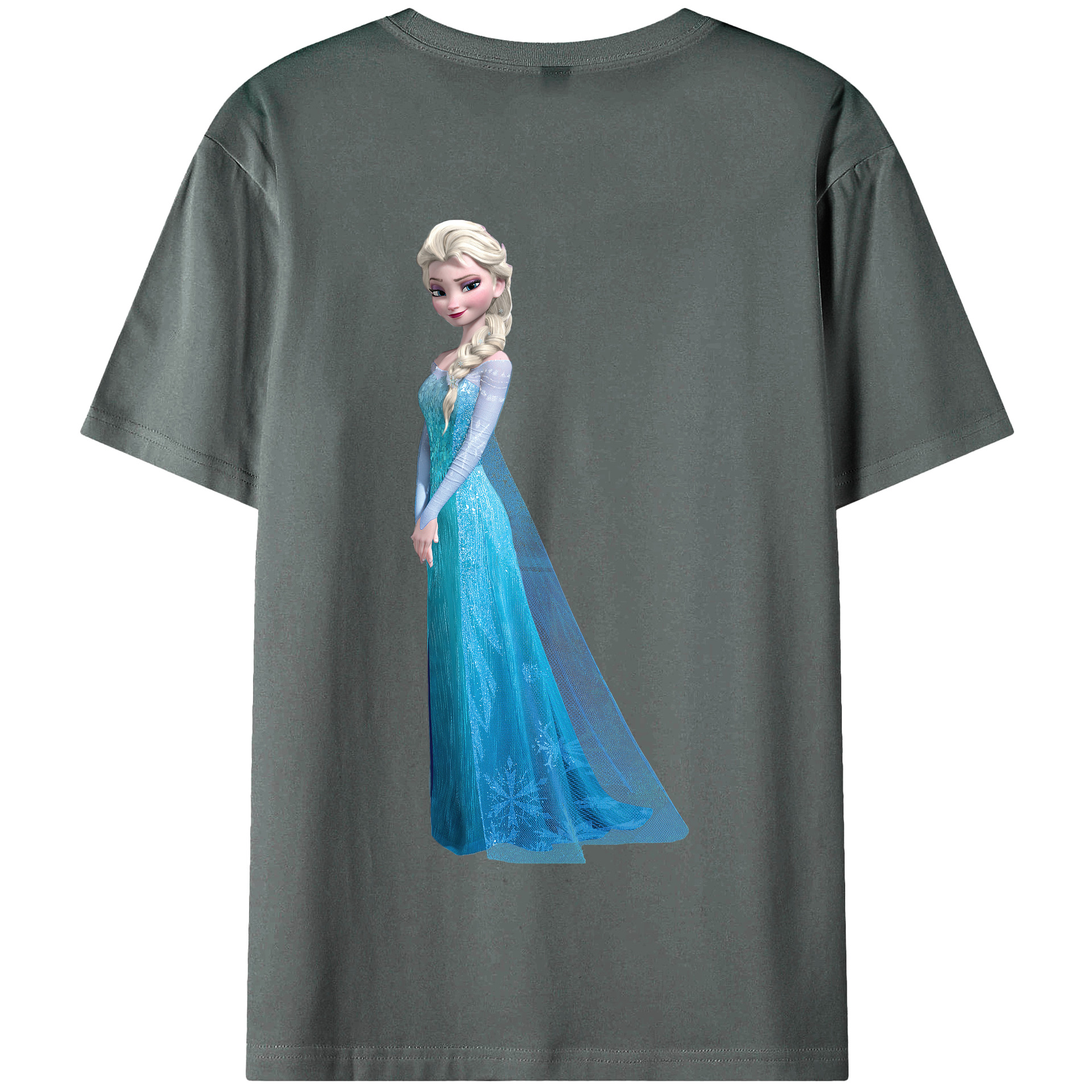 （画像用） アナと雪の女王 アンナ エルサ Frozen Anna Elsa 綿100％半袖Tシャツ（背面プリント）